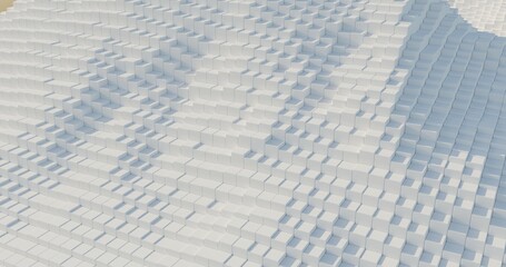 terrain made of dots and cubes 3D