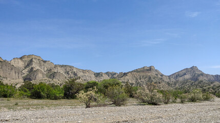 Mountain landscape in Vashlovani nature reserve