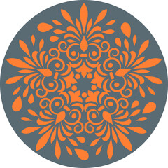 Indian Traditional and Cultural Rangoli, Alpona, Kolam, or Paisley vector line art. Bengal art India. for textile printing, logo, wallpaper
