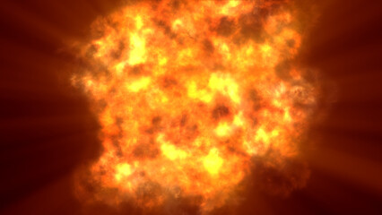 fire flame ball explosion in space, illustration