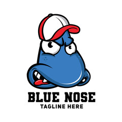 Nose face cartoon mascot vector illustration logo design, perfect for t shirt and mascot design