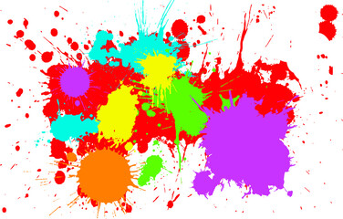 Colorful spots, multicolored splash.Banner with colorful imitation watercolor splash blot frame. Template for your projects. illustration