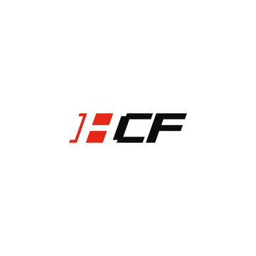 HCF initial letter, negative space. Company logo design.