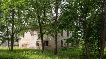 ruins of manor in saaremaa, estonia