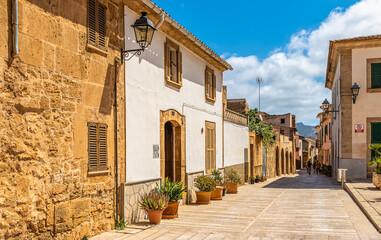 Old street of Alcudia, Majorca island.