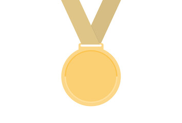 ソフトな色味のシンプルな金色のメダル - 優勝･ランキング1位のイメージ素材 - obrazy, fototapety, plakaty