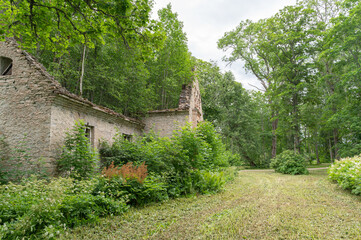 ruins of manor in saaremaa, estonia