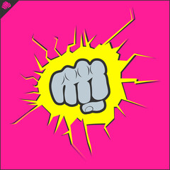 Karate emblem. Martial art creative colored simbol design. Vector, EPS.