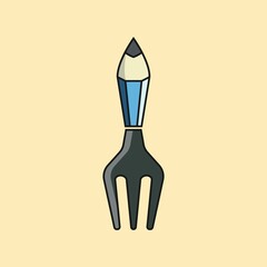 pencil combination fork vector logo icon