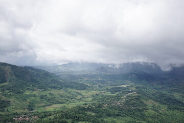 Fototapeta premium Landscape and view From GunungBatu Bogor, Indonesia
