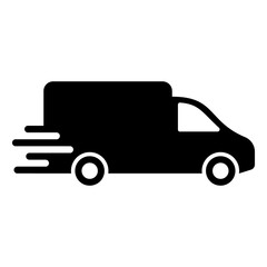 Fast shipping delivery truck flat vector icon. Fast shipping concept
