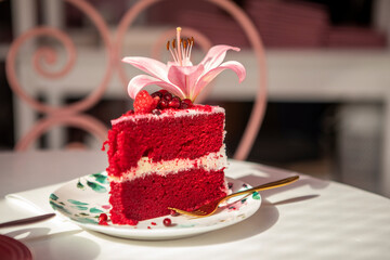 Pink Velvet Cake Slice