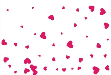 Red heart background. Love confetti background