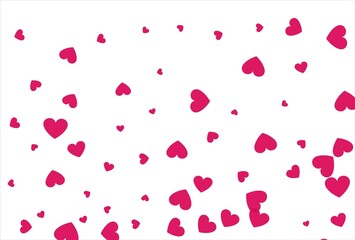 Red heart background. Love confetti background