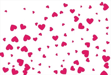 Red heart background. Love confetti background