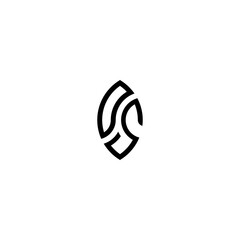 OS leaf shape line initial concept with high quality logo design - obrazy, fototapety, plakaty