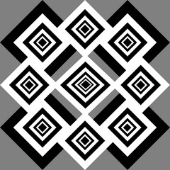 Diamond shape in black and white color from a pattern on grey background,fashion art design