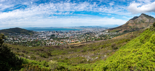 Fototapeta na wymiar Panorama of Cape Town from Table Mountain, Westerne Cape, South Africa