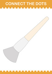 Connect the dots Paintbrush. Worksheet for kids