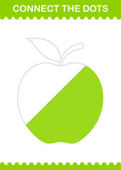 Connect the dots Apple. Worksheet for kids