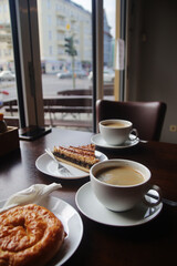 The view through the window in typical bakery in Berlin