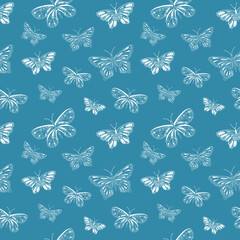 Seamless vector pattern with butterfly. Decoration print for wrapping, wallpaper, fabric, textile. 