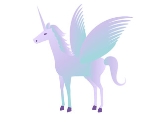 幻想的なグラデーションカラーのユニコーン
