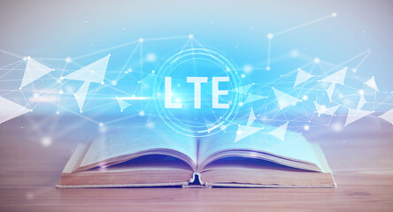 Open book with abbreviation concept