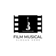 Abstract modern musical movie and film logo design template