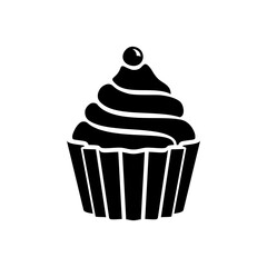 Cake icon. Cupcake vector illustration. Muffin cup cake