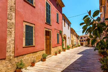 Old street of Alcudia, Majorca island.