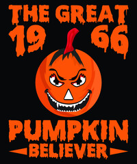 The Great 1966 Pumpkin Believer Halloween T-Shirt Design