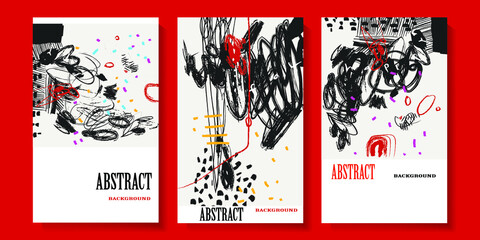 Fototapeta na wymiar Set of aesthetic abstract grunge vector illustration background.