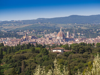 Fototapeta na wymiar Italia, Firenze, veduta della città dalle colline.