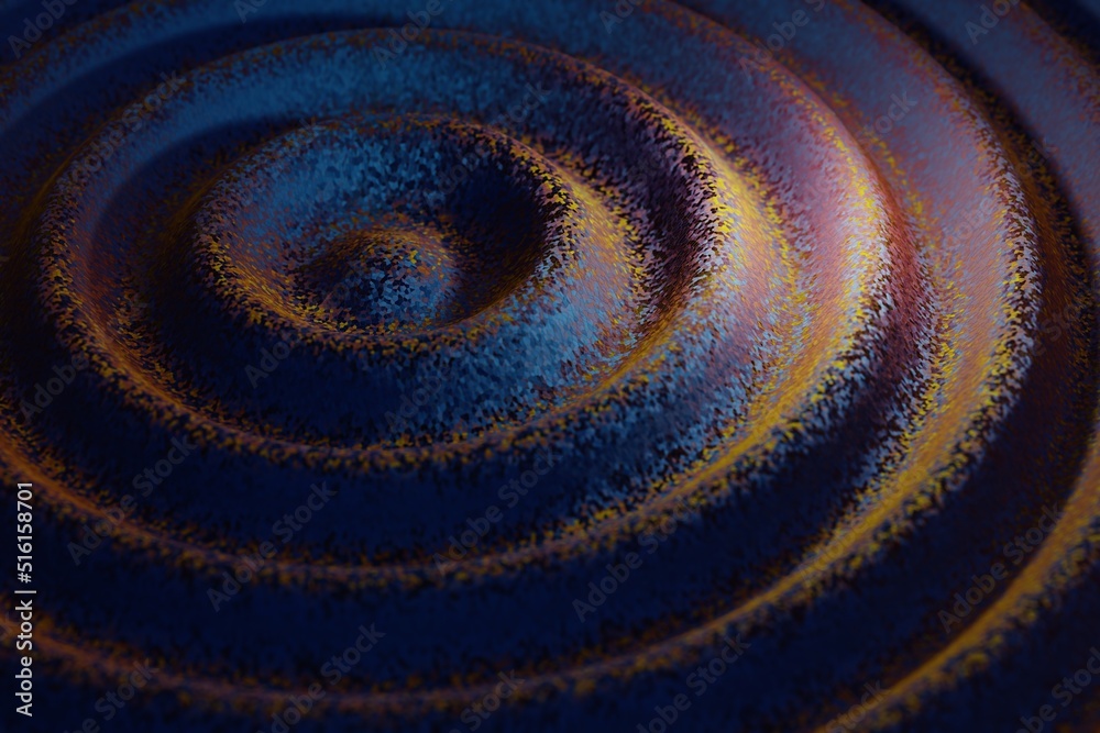 Fototapete Beautiful Abstract colourful shiny ring wave background. Starburst dynamic rings. 3d rendering illustration  Background pattern for design.
