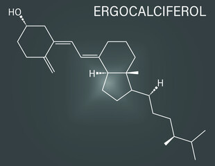 Fototapeta premium Skeletal formula of Ergocalciferol or vitamin D2 molecule.