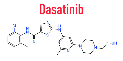 Skeletal formula of Dasatinib cancer drug molecule.