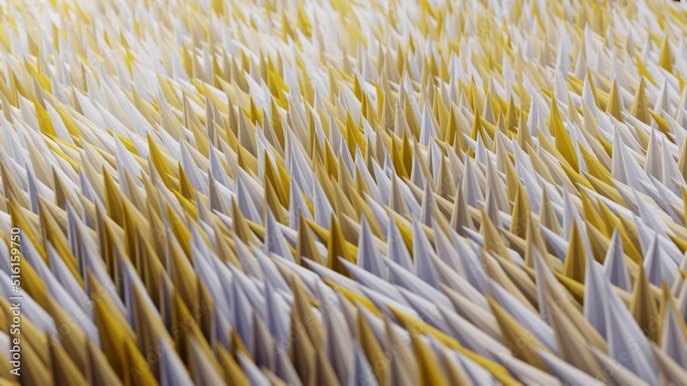 Aufkleber Beautiful Abstract yellow shiny line relax,  background. Starburst dynamic rings. 3d rendering illustration Background pattern for design.