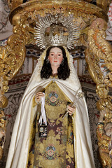 Crowned Virgin statue in Iglesia ex-conventual de Ntra. Sra del Carmen
