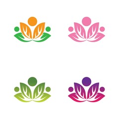 Flower logo vector icon set