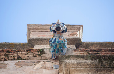 Porcelain gargoyle, Caceres, Spain