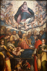 Painting in San Francesco church, Gallipoli, Apulia : Mary's death