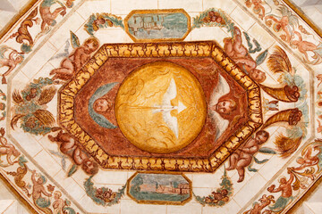 Fresco on the ceiling of the Dominican church, Muro Leccese, Apulia