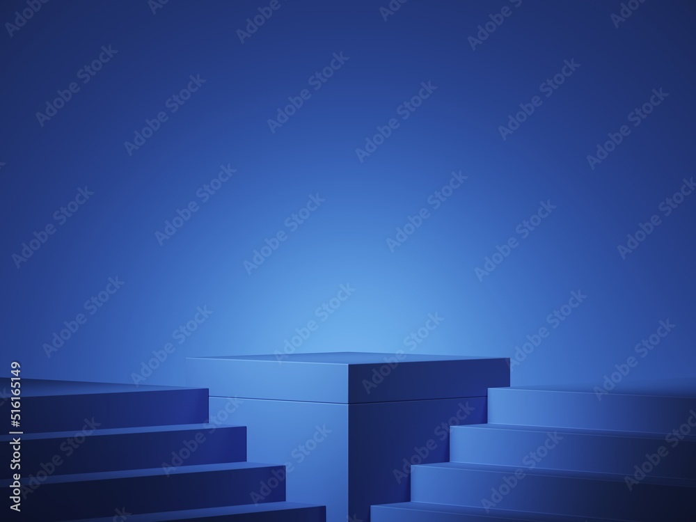 Poster background 3d render scene with podium, minimal product display mock up scene and geometric shape ob