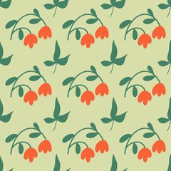 Garden flower, plants, botanical, seamless vector design for fashion, fabric, wallpapers and all prints. Beautiful floral pattern.