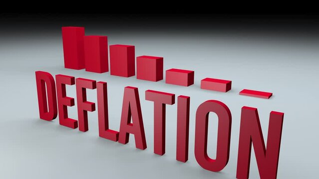 Concept animation of deflation economical situation