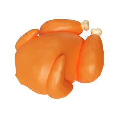 Grilled Chicken 3D Illustration Icon