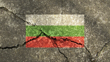 Bulgaria flag. Bulgaria flag on cracked concrete wall
