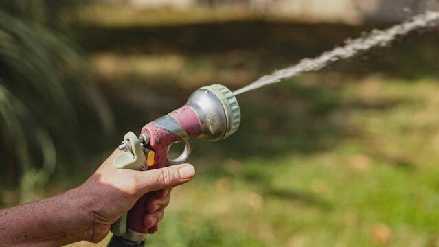 Water the garden with a water jet