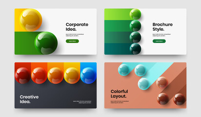 Original 3D spheres cover concept composition. Isolated presentation design vector illustration collection.